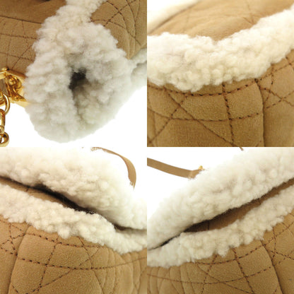 Christian Dior Shoulder Bag Sheepskin Camel Crossbody Chainshoulder Caro Women