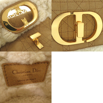 Christian Dior Shoulder Bag Sheepskin Camel Crossbody Chainshoulder Caro Women