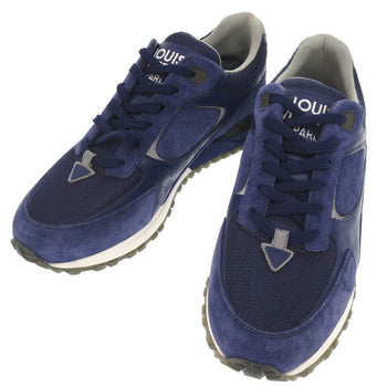 Louis Vuitton Sneakers Suede Blue Runaway Line Damier Infinie Mens 5 1/2
