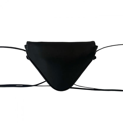 Celine Shoulder Bag Leather Black Triangle