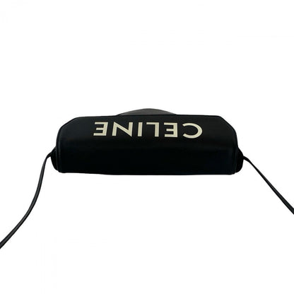 Celine Shoulder Bag Leather Black Triangle