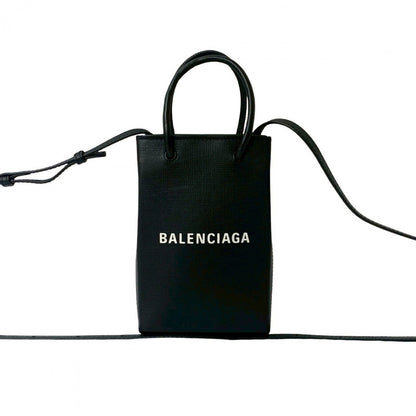 Balenciaga Shoulder Bag Leather Black Shopping Phone Holder