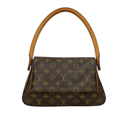 Louis Vuitton Handbag Leather Brown Monogram Mini Looping