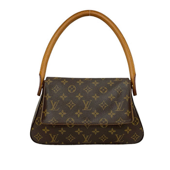 Louis Vuitton Handbag Leather Brown Monogram Mini Looping