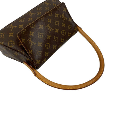 Louis Vuitton Handbag Leather Brown Monogram Mini Looping