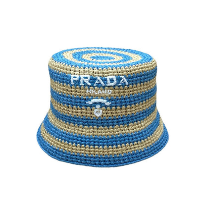 Prada Hat Raffia Blue S