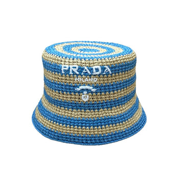 Prada Hat Raffia Blue S