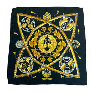 Hermes Scarf Silk Black Carre 90
