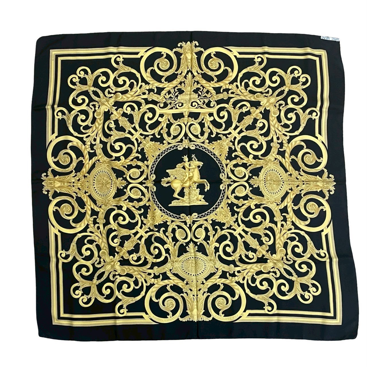 Hermes Scarf Silk Black Carre 90