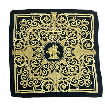 Hermes Scarf Silk Black Carre 90