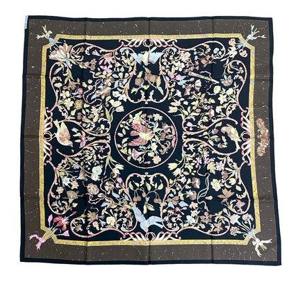 Hermes Scarf Silk Black Carre90
