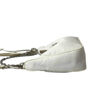 Prada Shoulder Bag Nylon White Re-Edition