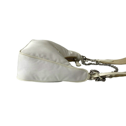 Prada Shoulder Bag Nylon White Re-Edition