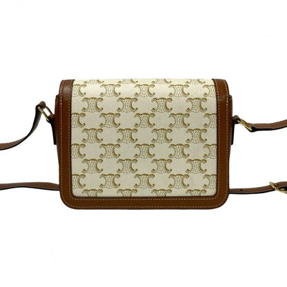 Celine Shoulder Bag Leather, Pvc White Logo Metal Teen Triomphe Women