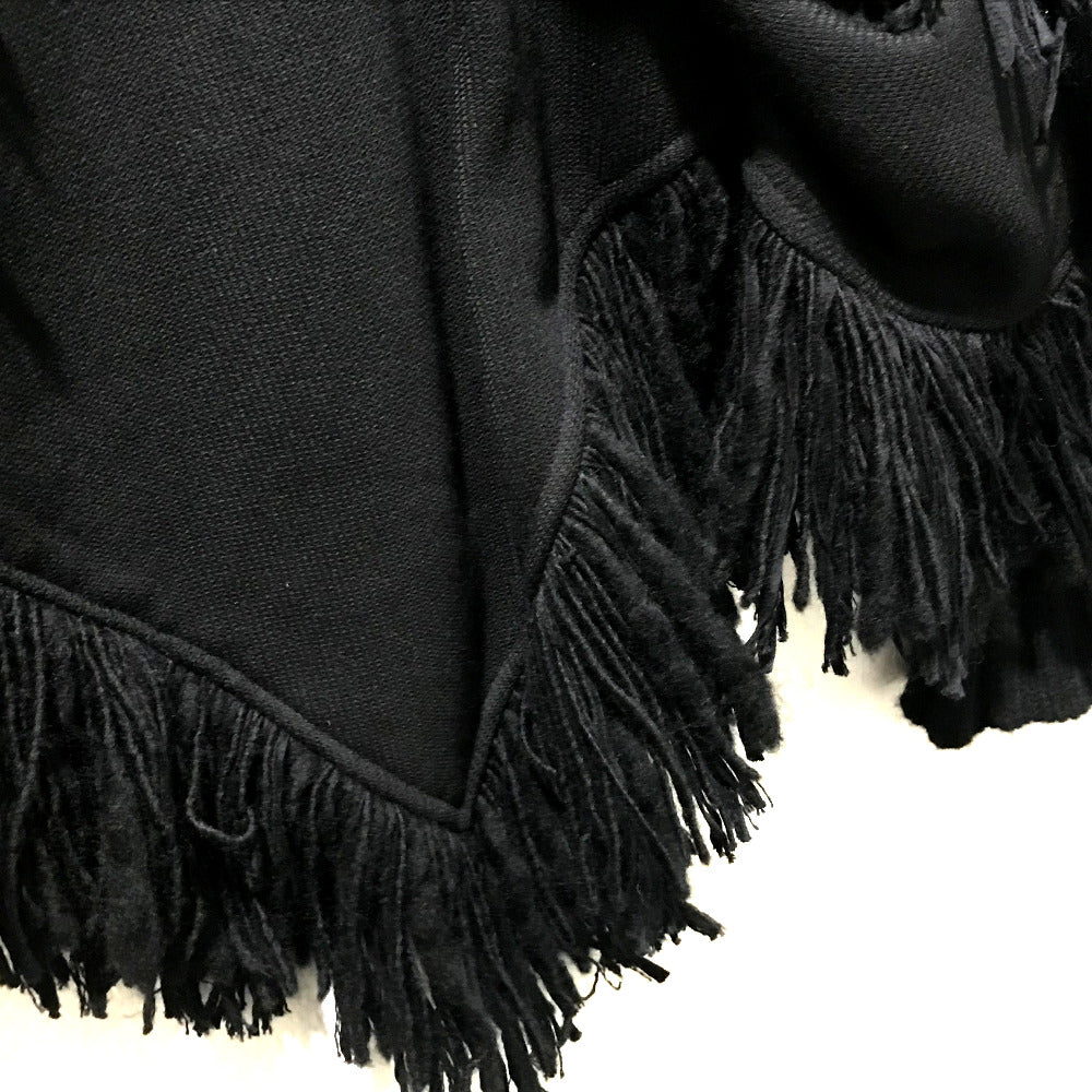 Dolce&Gabbana Poncho F0O02T Fu3L2 Cashmere Black Apparel Turtleneck Fringe Women 36