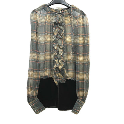 Dolce&Gabbana One Piece Brown Check Pattern Frill 36