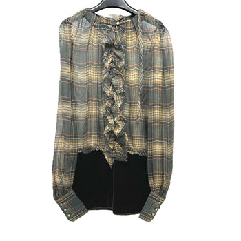 Dolce&Gabbana One Piece Brown Check Pattern Frill 36