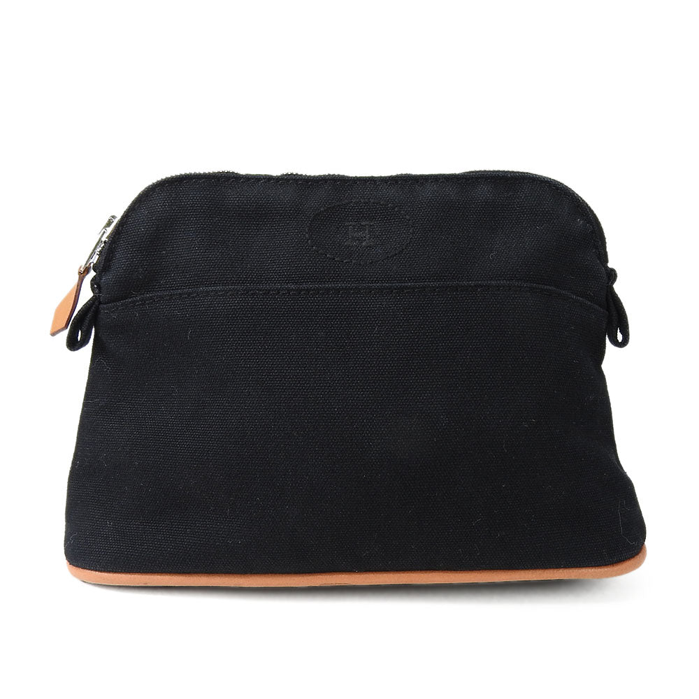 Hermes Pouch Canvas Black Bored Pouch Unisex(Unisex)