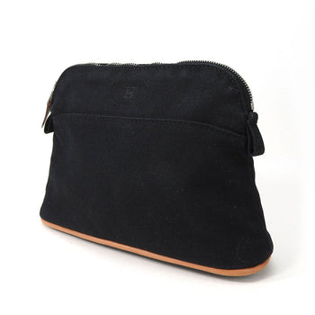 Hermes Pouch Canvas Black Bored Pouch Unisex(Unisex)