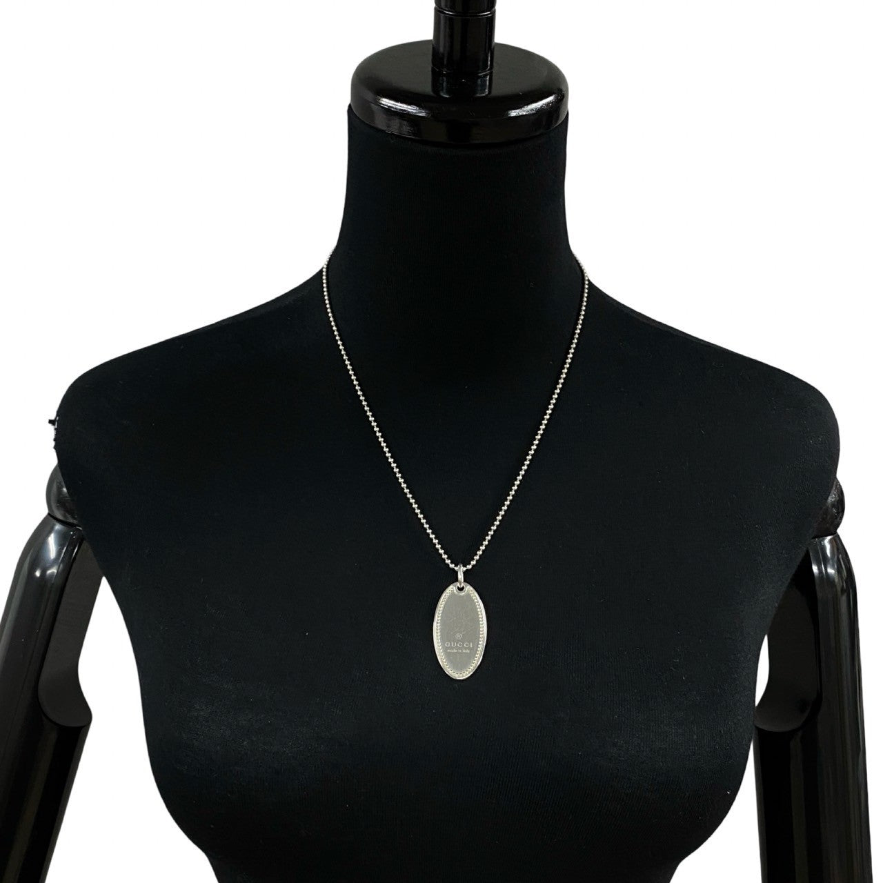 Gucci Necklace Silver925 Silver Oval Tag Necklace Women