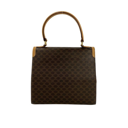 Celine Shoulder Bag Leather, Pvc Brown Macadam Blason Triomphe Pattern Logo Ring Metal Women