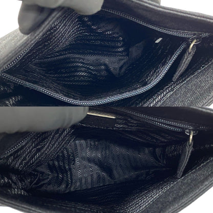Prada Shoulder Bag Canvas, Plastic Black Prada Triangle Logo Women