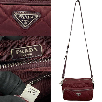 Prada Shoulder Bag Nylon Bordeaux