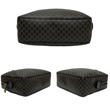 Celine Handbag Leather, Pvc Black Macadam Blason Triomphe Pattern Women