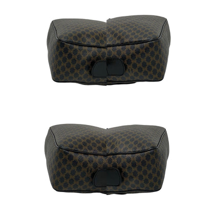 Celine Handbag Leather, Pvc Black Macadam Blason Triomphe Pattern Women