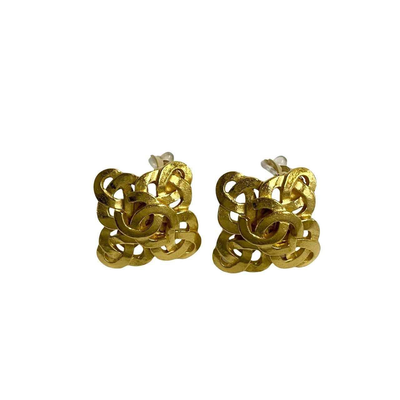 Chanel Earring Gold Plated Gold Coco Mark Women