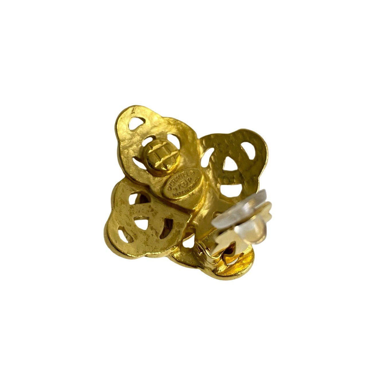 Chanel Earring Gold Plated Gold Coco Mark Women