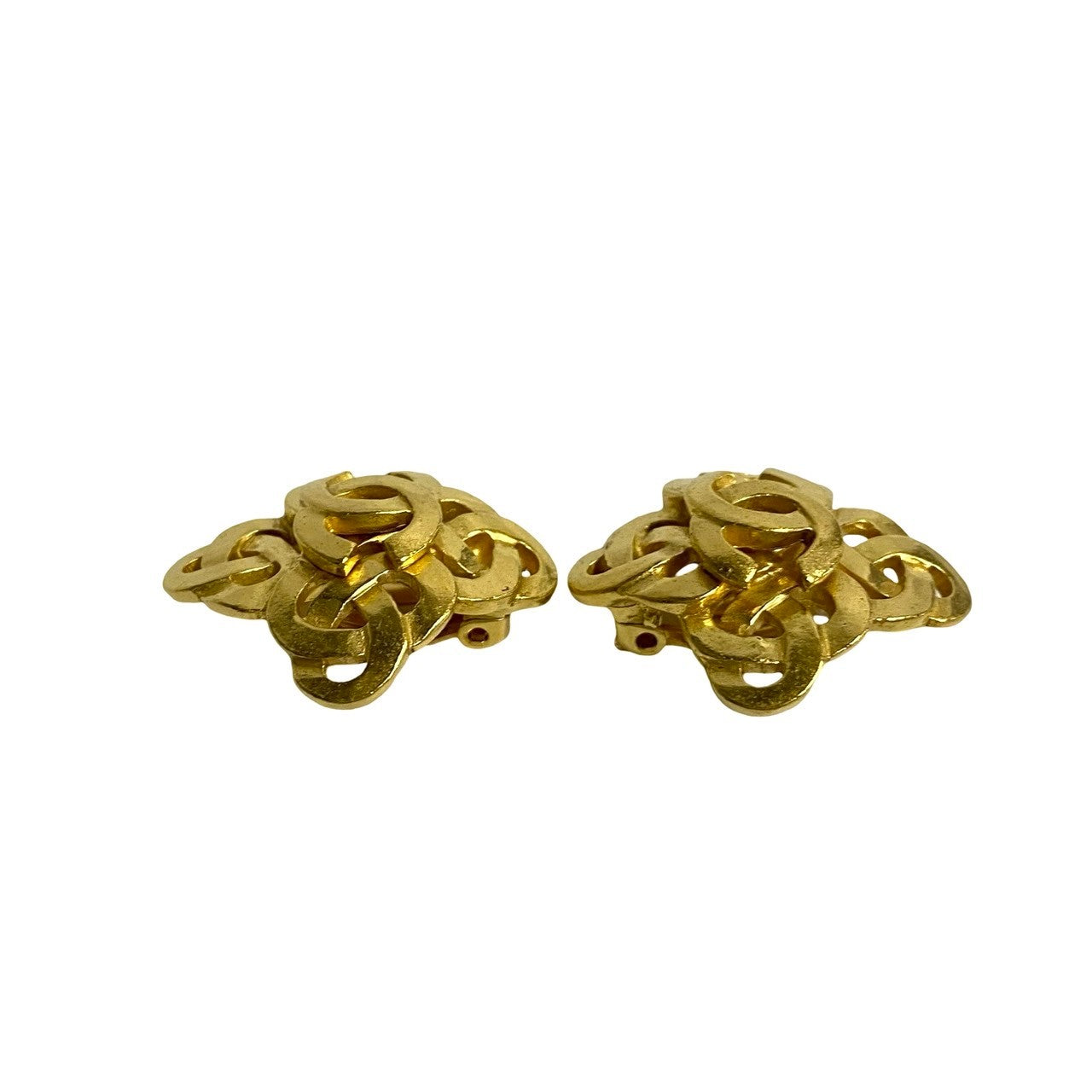 Chanel Earring Gold Plated Gold Coco Mark Women