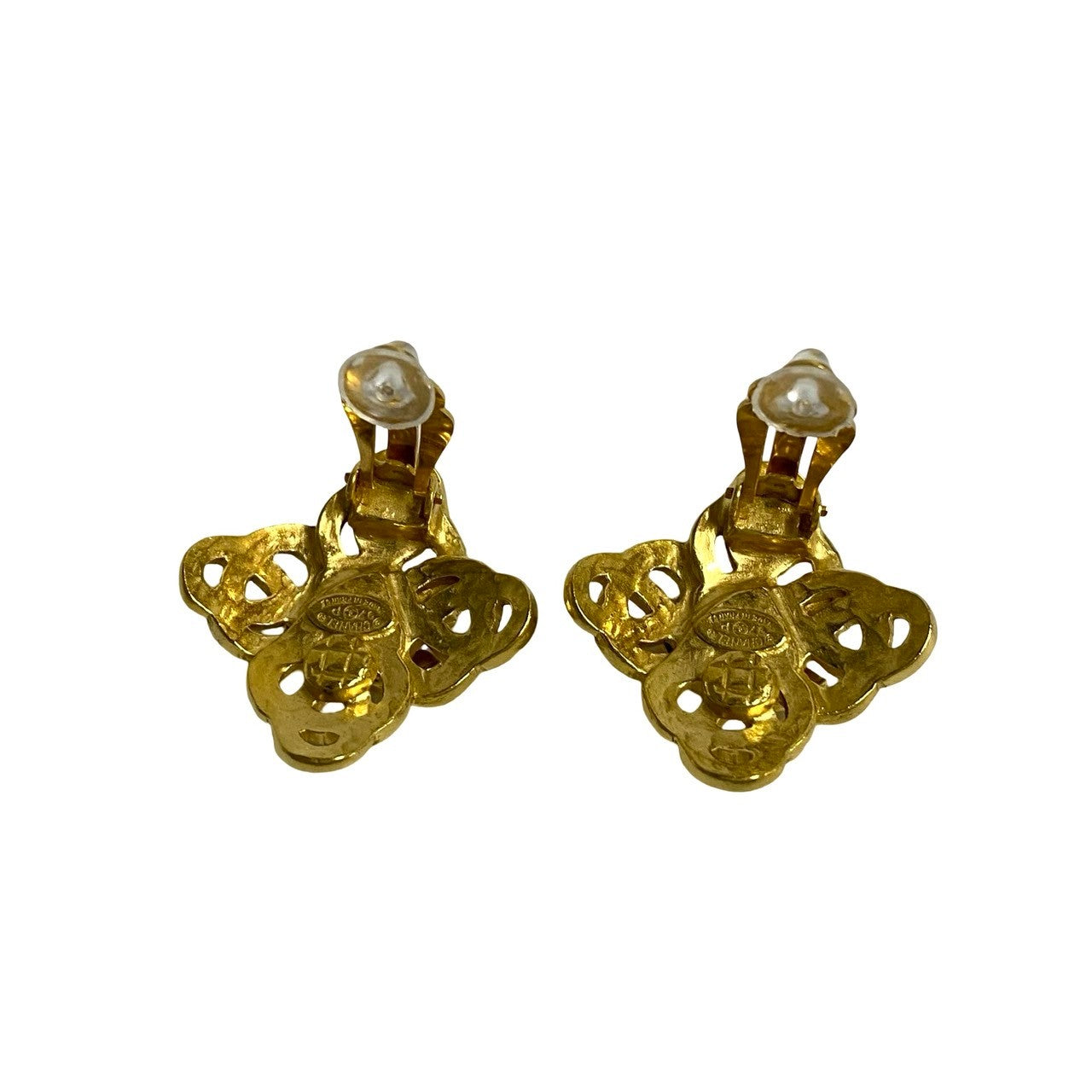 Chanel Earring Gold Plated Gold Coco Mark Women