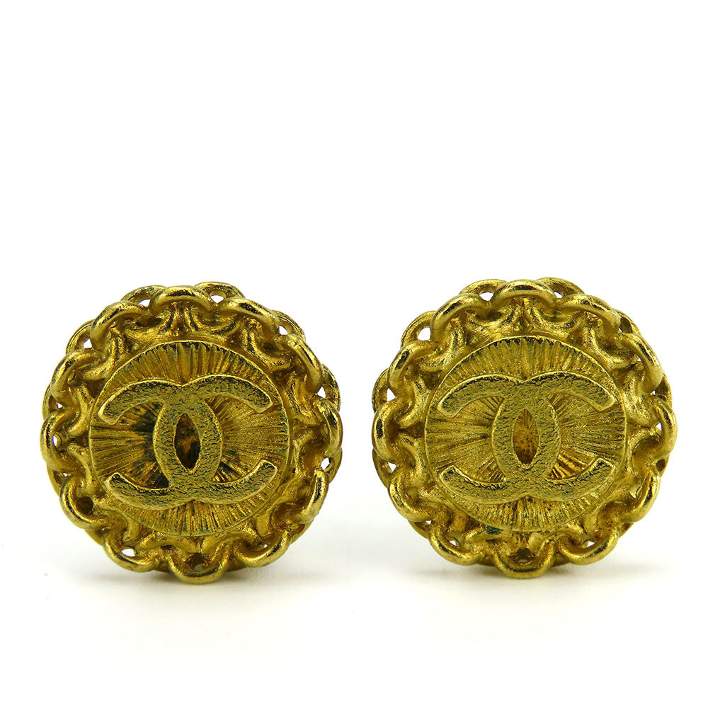 Chanel Earring Metal Gold Coco Mark Women