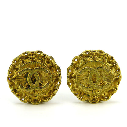 Chanel Earring Metal Gold Coco Mark Women