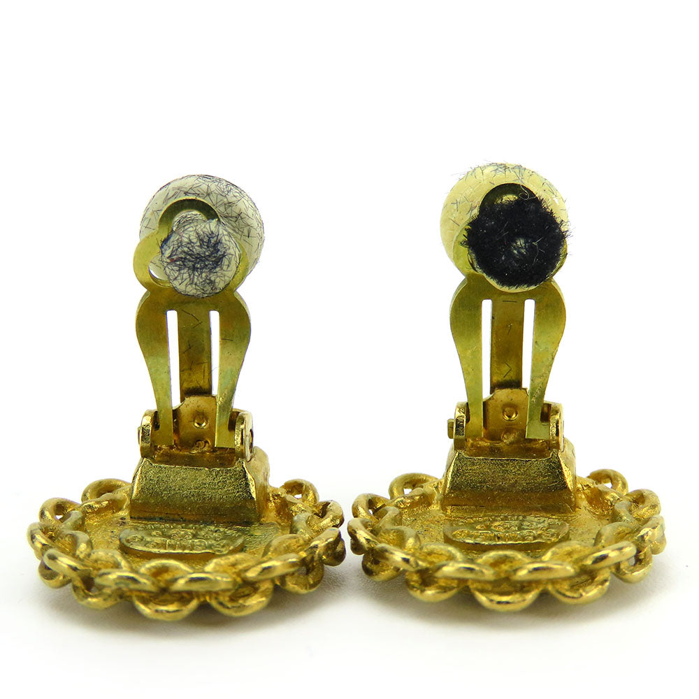 Chanel Earring Metal Gold Coco Mark Women
