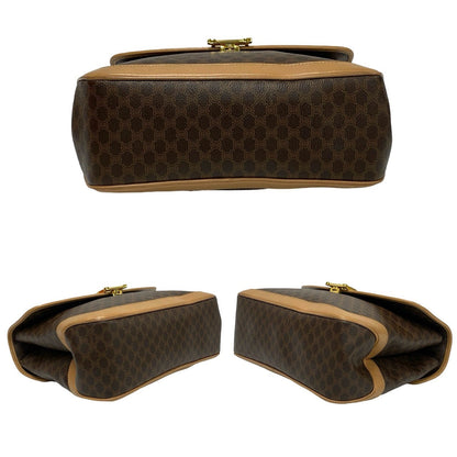 Celine Handbag Leather, Pvc Brown Macadam Brazon Women