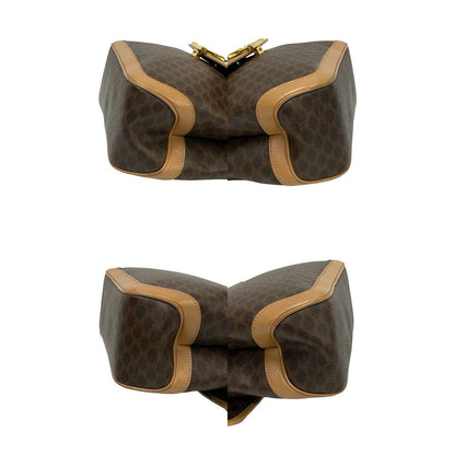 Celine Handbag Leather, Pvc Brown Macadam Brazon Women