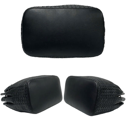 Bottegaveneta Shoulder Bag Leather Black Intrecciato Women