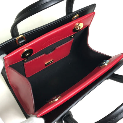 Dolce&Gabbana Handbag Leather White X Black X Red Dot Pattern 2Way Women