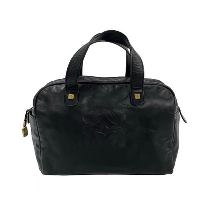 Loewe Handbag Leather Black Anagram Logo Women