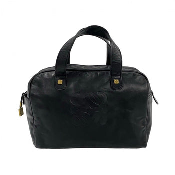 Loewe Handbag Leather Black Anagram Logo Women