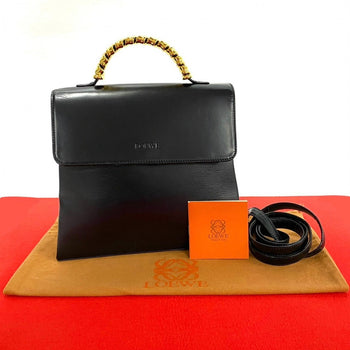 Loewe Shoulder Bag Leather Black Twist Handle Velazquez Women