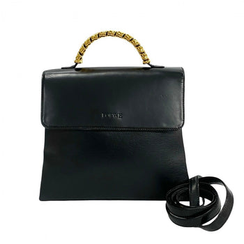 Loewe Shoulder Bag Leather Black Twist Handle Velazquez Women