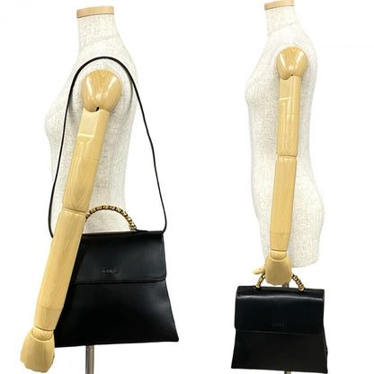 Loewe Shoulder Bag Leather Black Twist Handle Velazquez Women