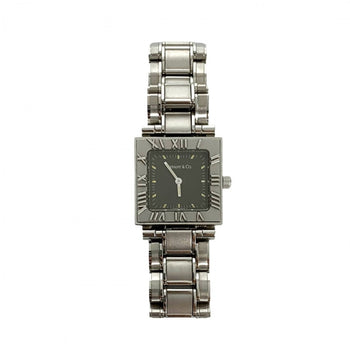 Tiffany&Co. Watches Quartz Stainless Steel , Quartz Silver Vintage Atlas Square Black Dial Women