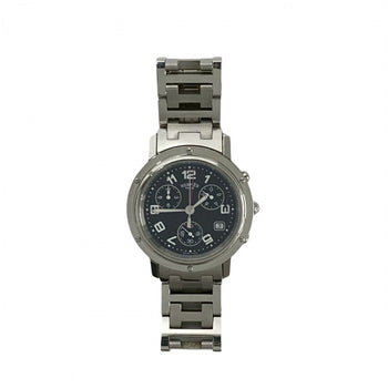 Hermes Watches Stainless Steel Silver Clipper Mens