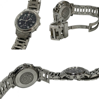 Hermes Watches Stainless Steel Silver Clipper Mens