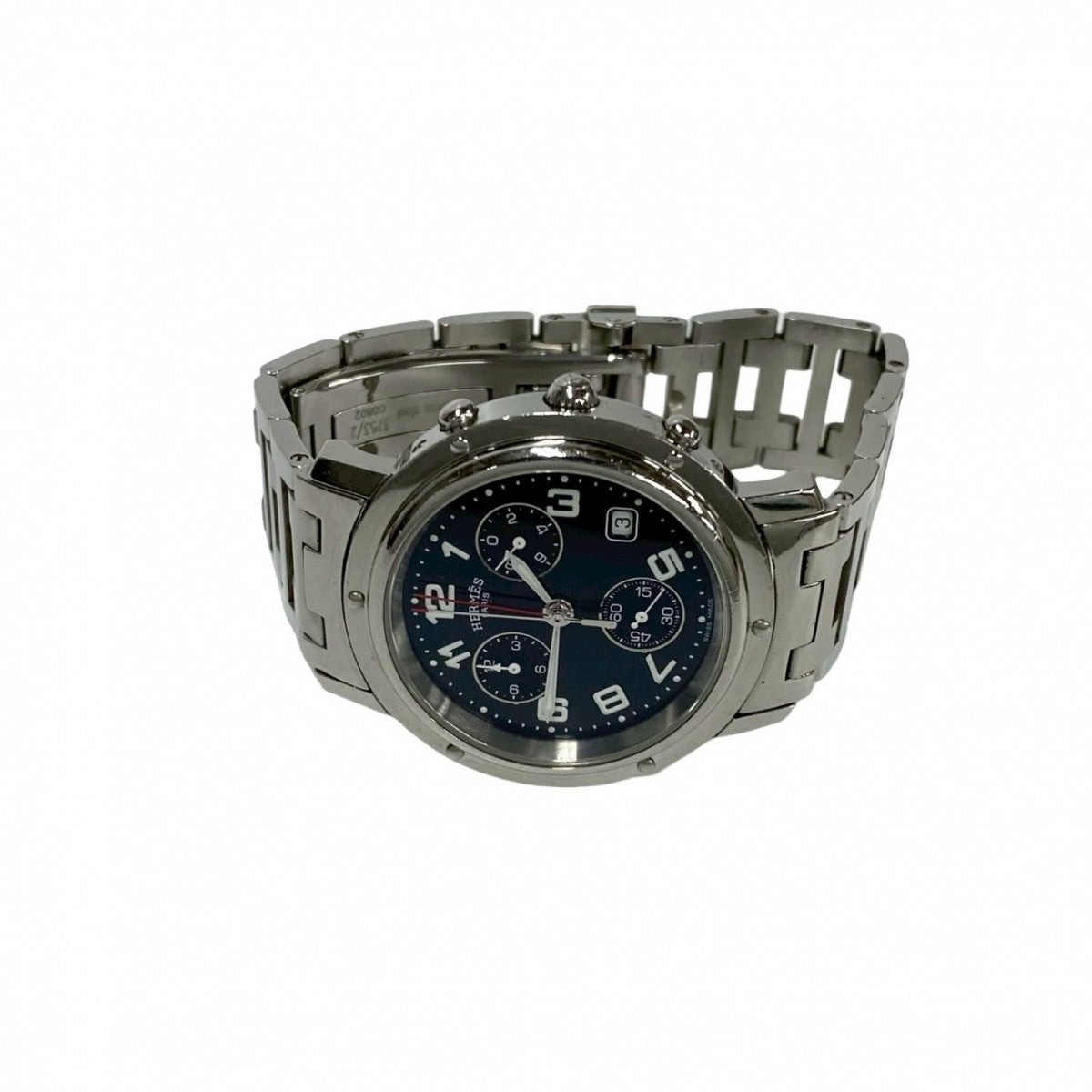 Hermes Watches Stainless Steel Silver Clipper Mens