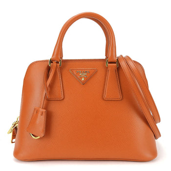 Prada Handbag Bl0838 Safiano Leather Orange Women